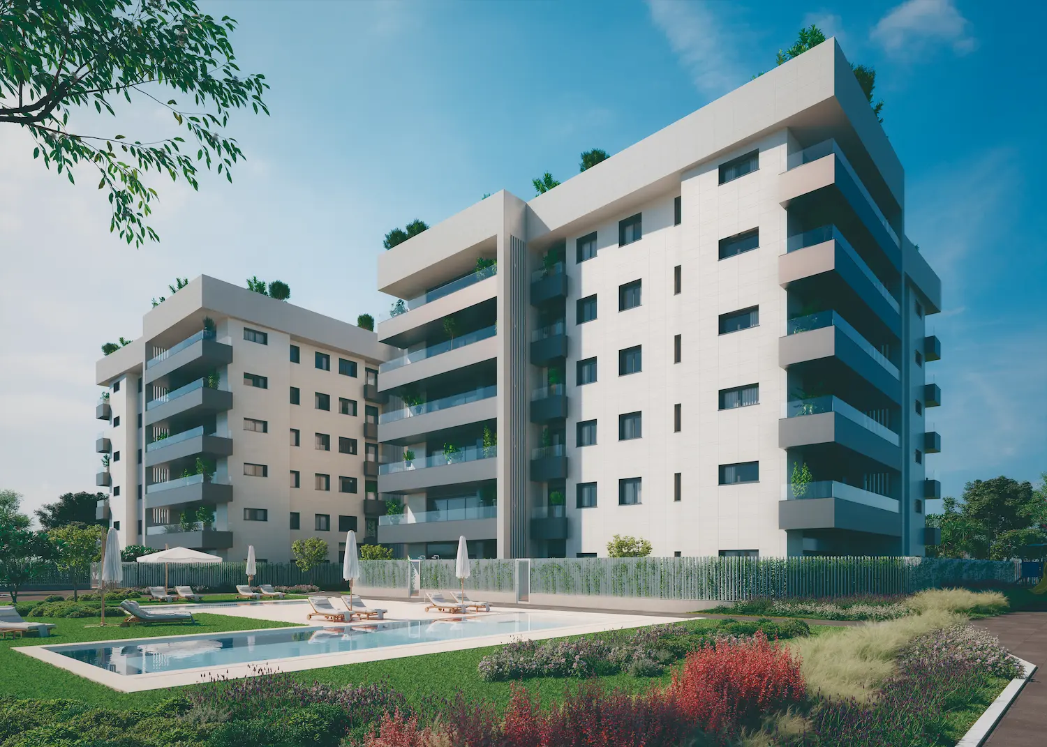 Foto de la localització del complex residencial i les oficines de vendes